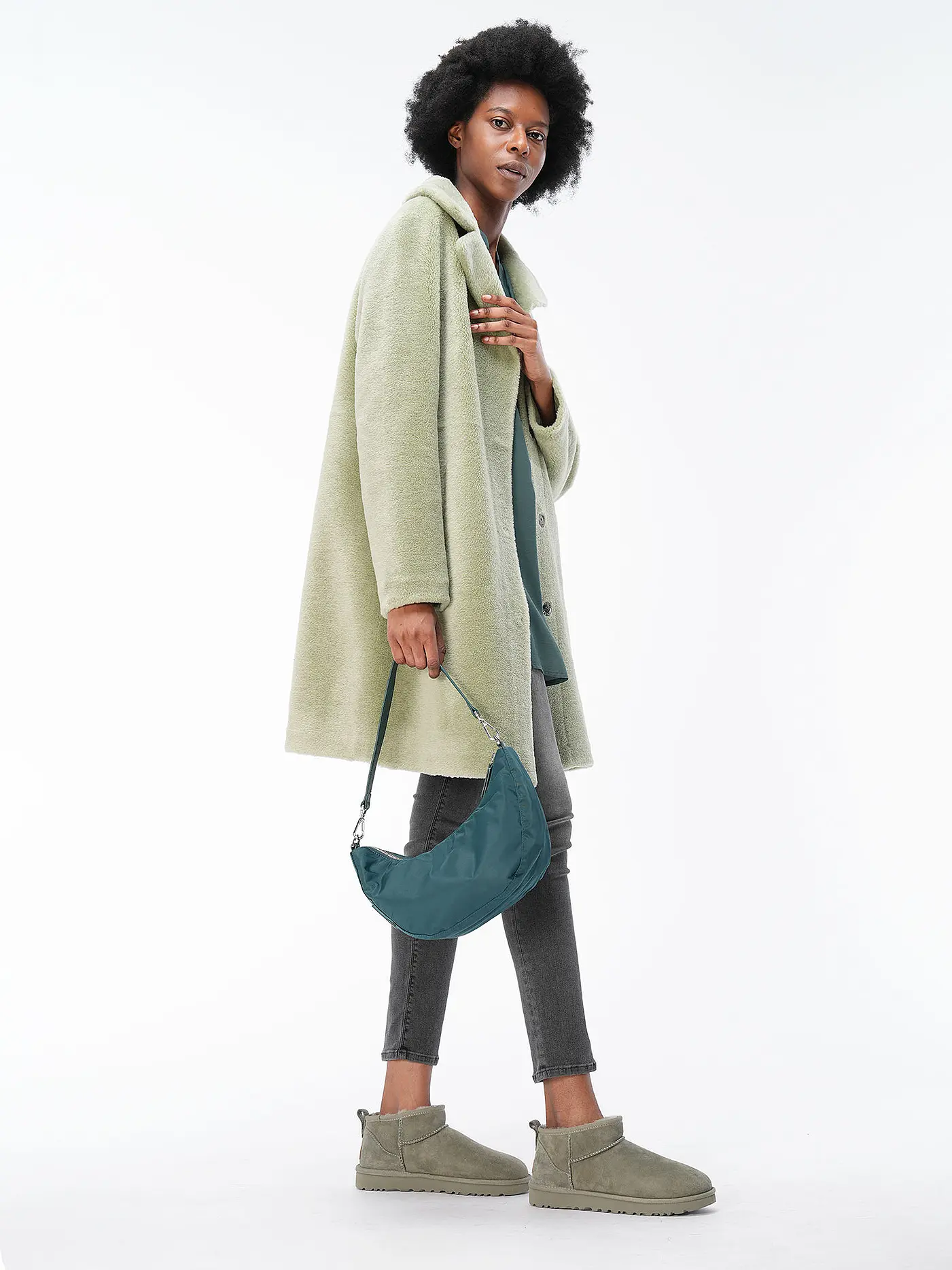 OAKWOOD | Wendejacke in Felloptik LILLY | hellgrün